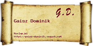 Gaisz Dominik névjegykártya